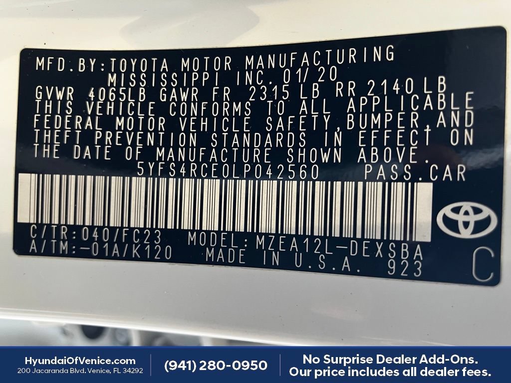 Used 2020 Toyota Corolla SE FWD image 22