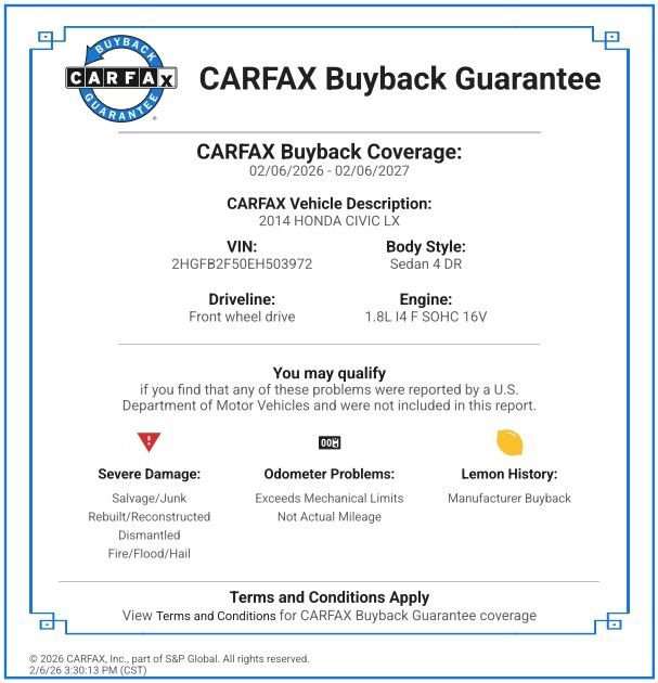 Used 2014 Honda Civic LX image 2