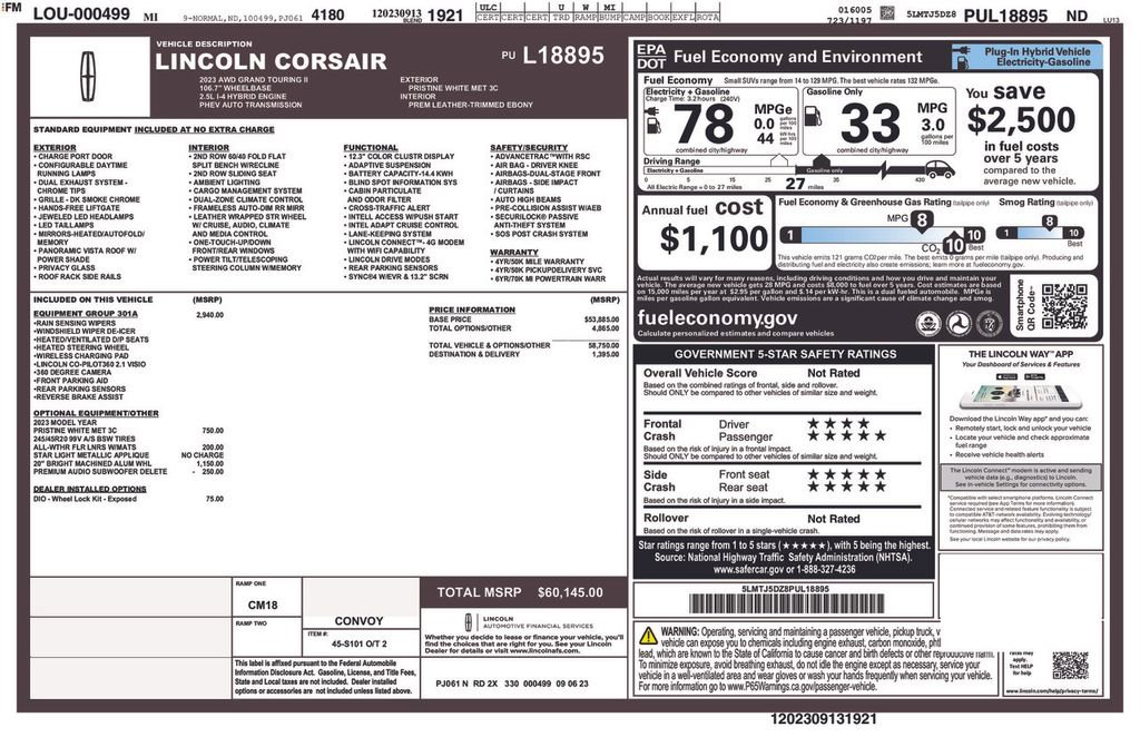 Used 2023 Lincoln Corsair Grand Touring w/ Equipment Group 301A AWD/4WD image 6