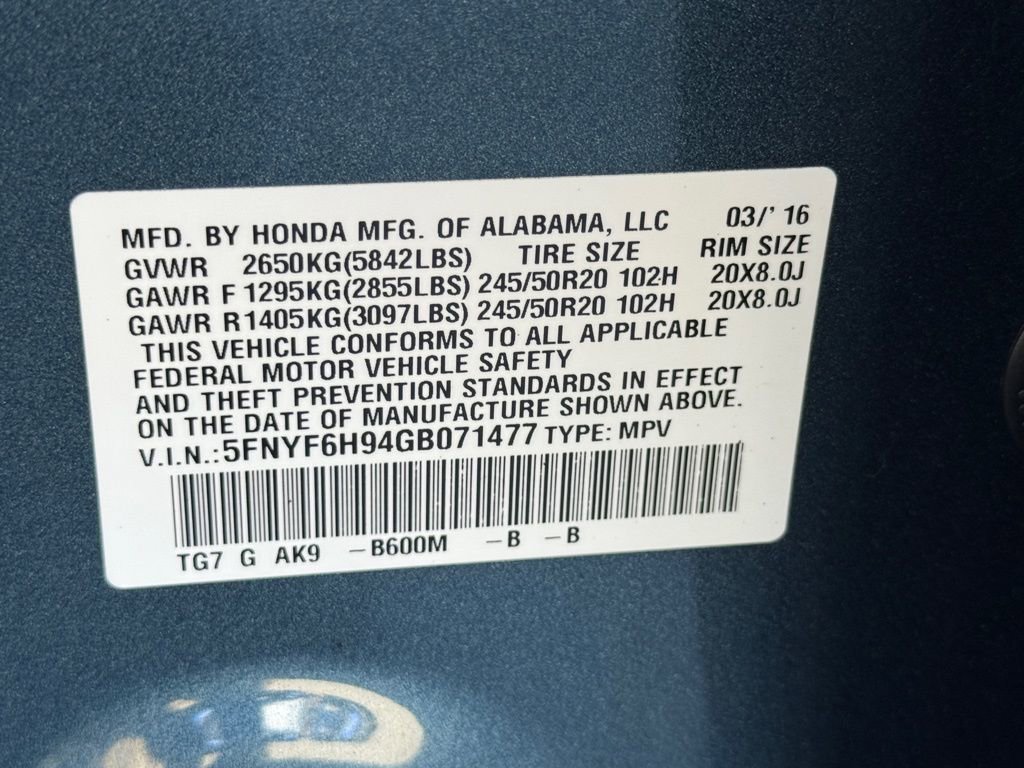 Used 2016 Honda Pilot Touring image 30