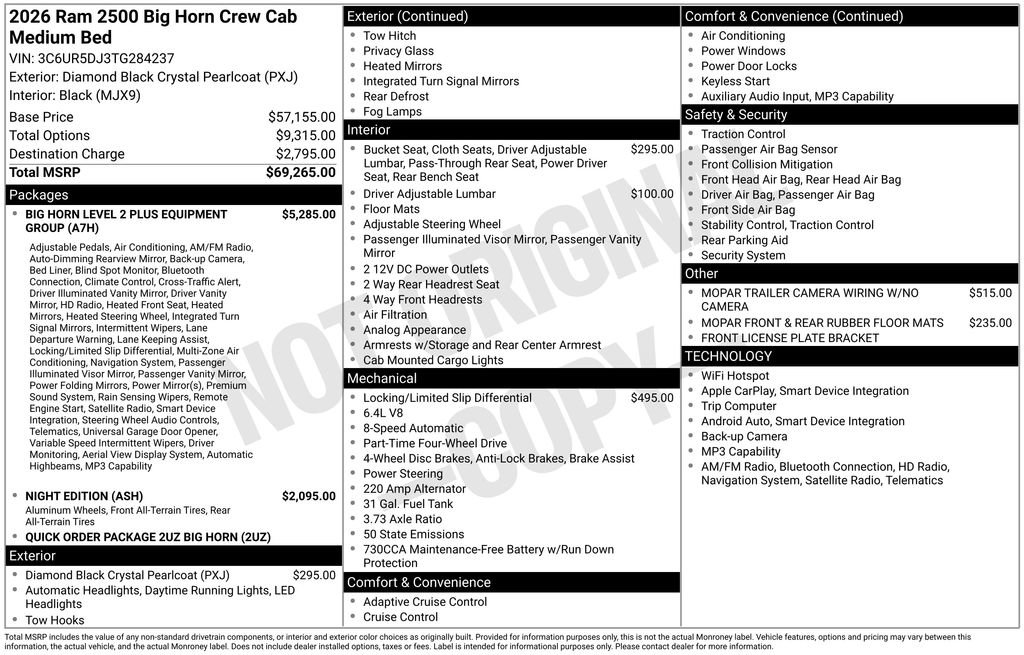 New 2026 RAM 2500 Big Horn AWD/4WD image 5