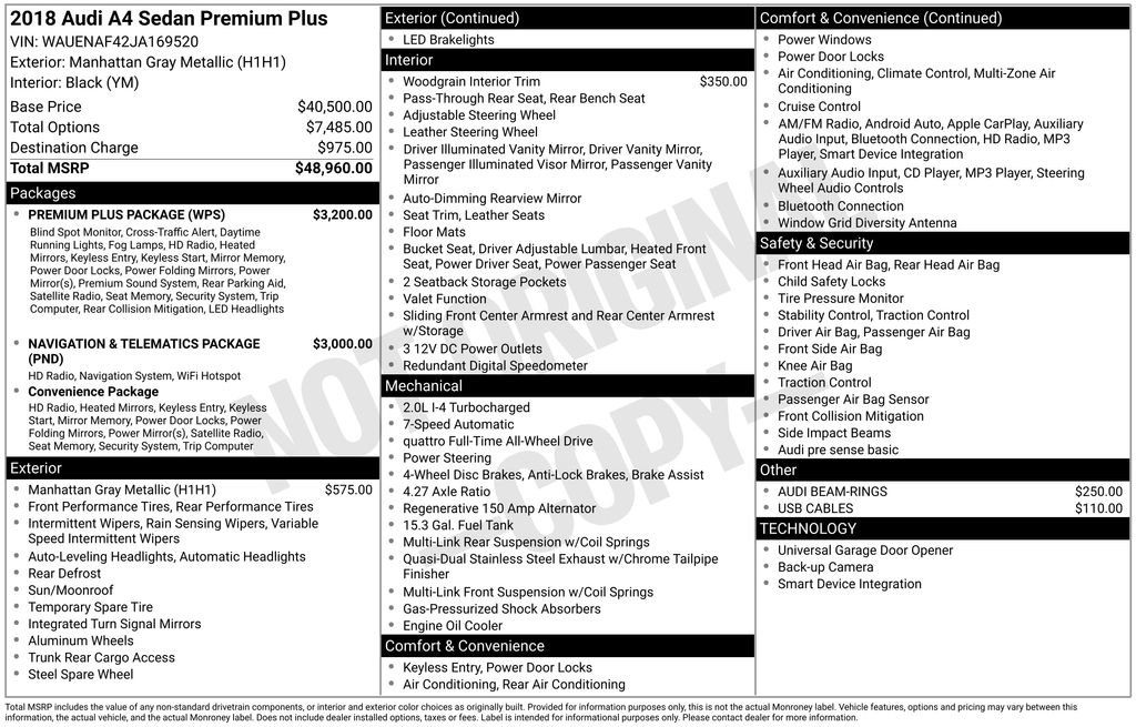 Used 2018 Audi A4 2.0T Premium Plus w/ Premium Plus Package image 11