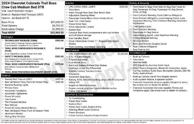 Used 2024 Chevrolet Colorado Trail Boss w/ Technology Package AWD/4WD image 8