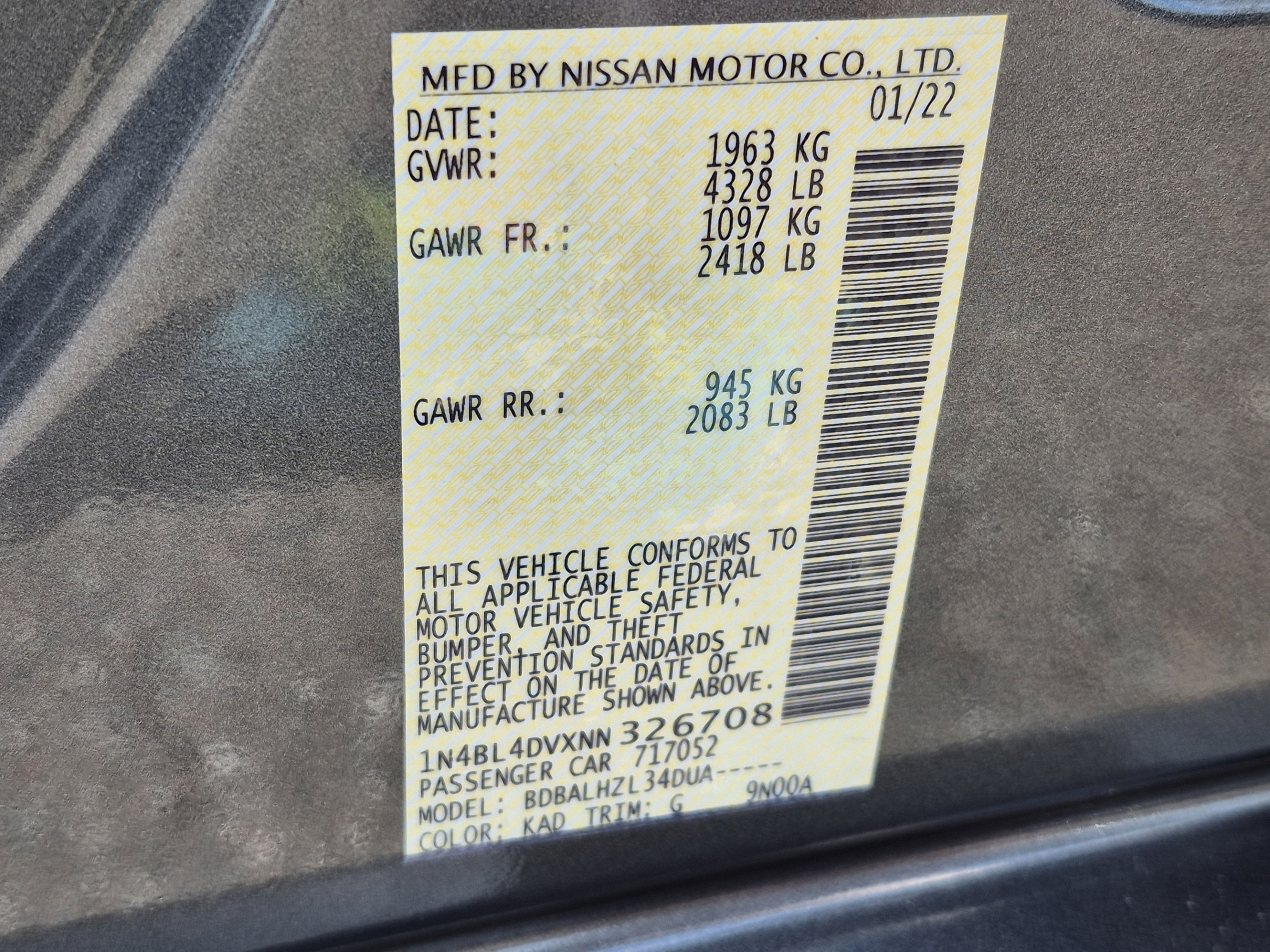 Certified 2022 Nissan Altima 2.5 SV FWD image 33