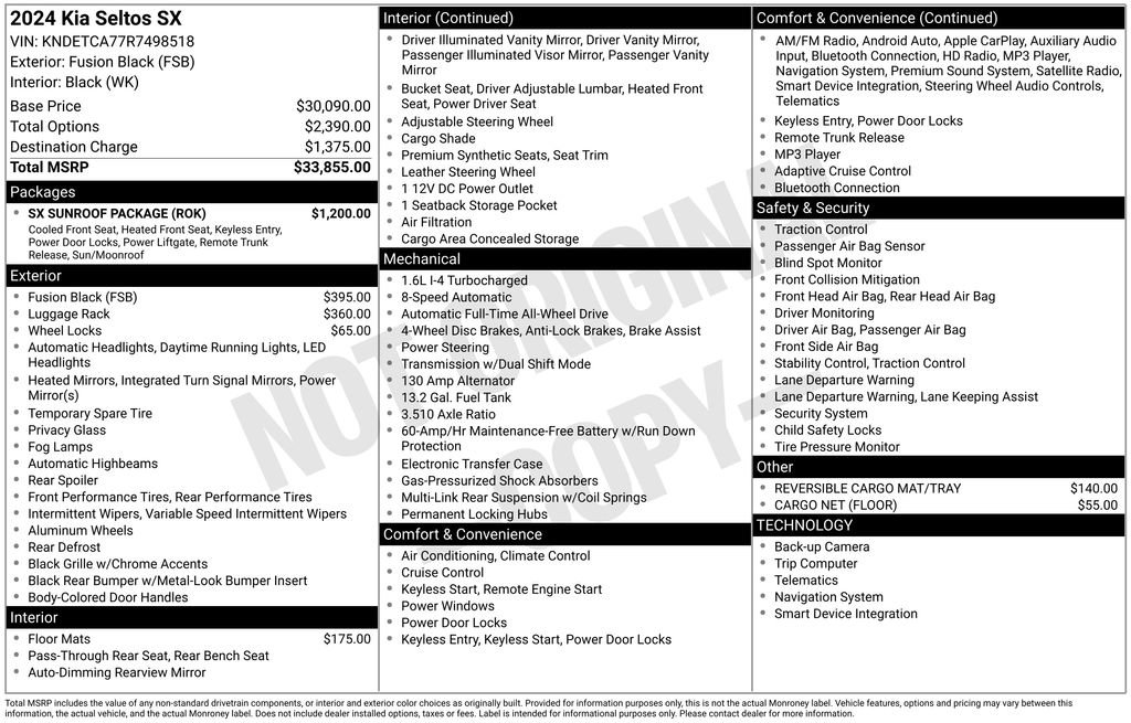 Used 2024 Kia Seltos SX w/ SX Sunroof Package image 2