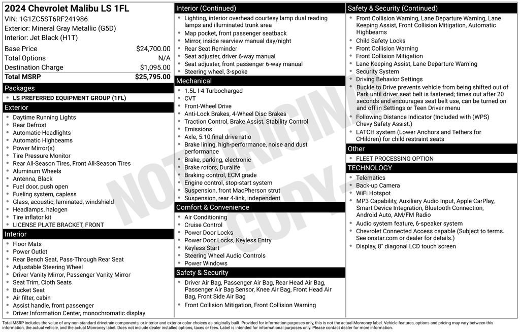 Used 2024 Chevrolet Malibu LS FWD image 16
