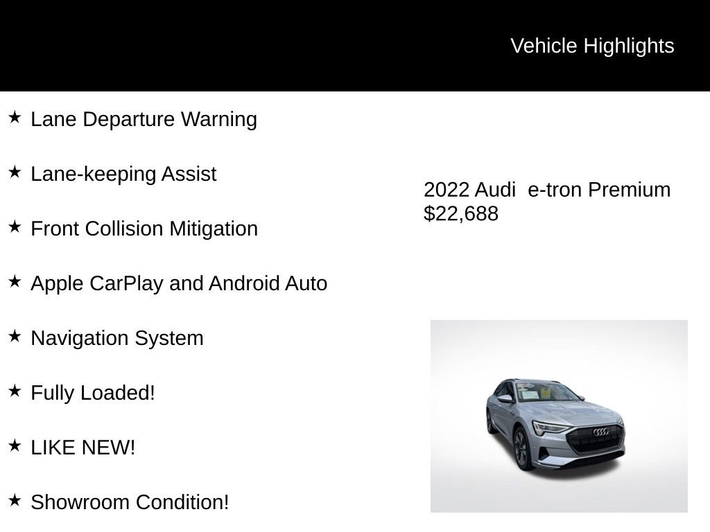 Used 2022 Audi e-tron Premium w/ Convenience Plus Package image 4