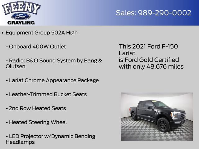 Certified 2021 Ford F150 Lariat w/ Equipment Group 502A High AWD/4WD image 14