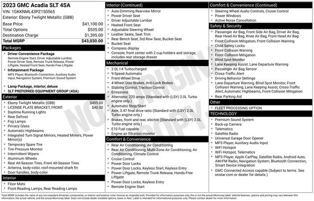 Used 2023 GMC Acadia SLT FWD image 35