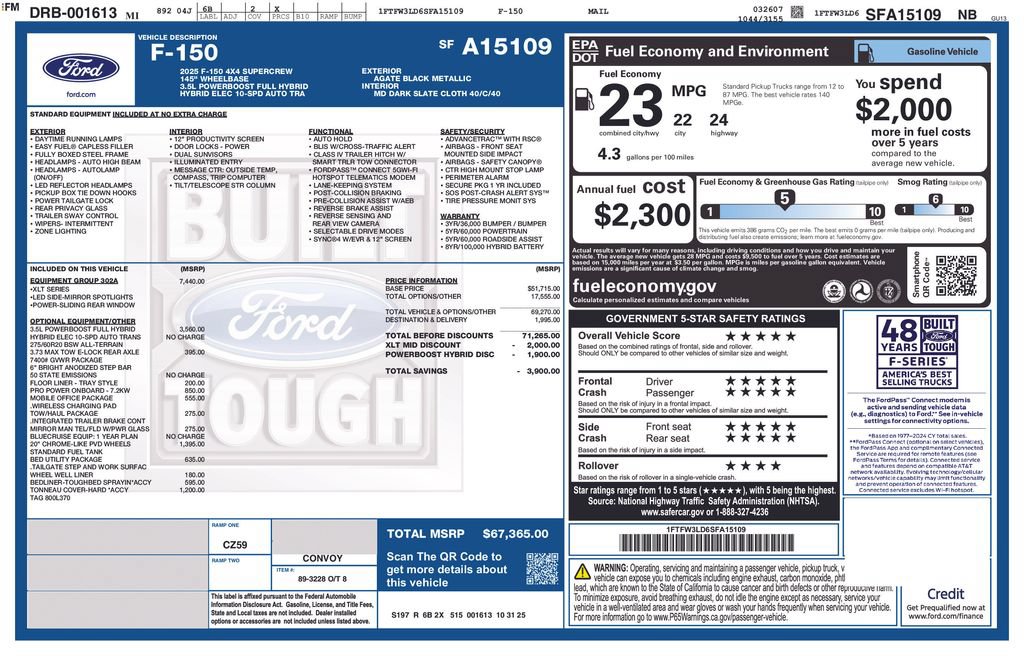 Used 2025 Ford F150 XLT w/ Equipment Group 302A MID AWD/4WD image 33