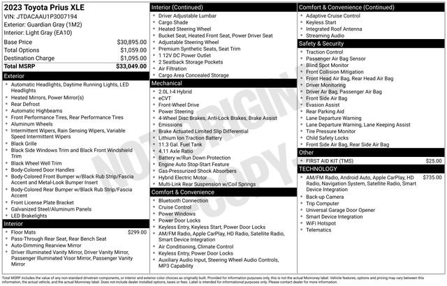 Used 2023 Toyota Prius XLE FWD image 34