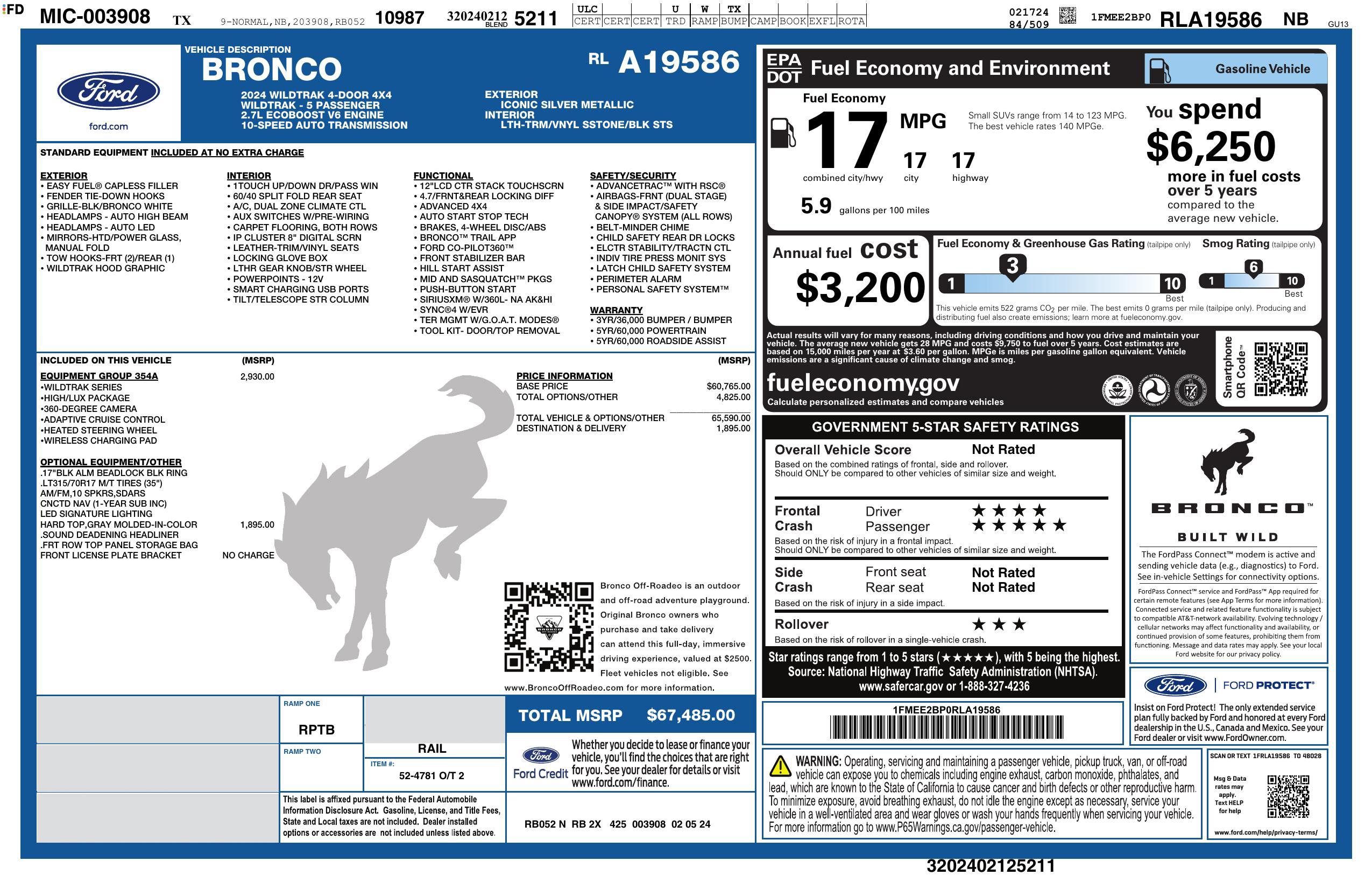 Used 2024 Ford Bronco Wildtrak AWD/4WD image 3