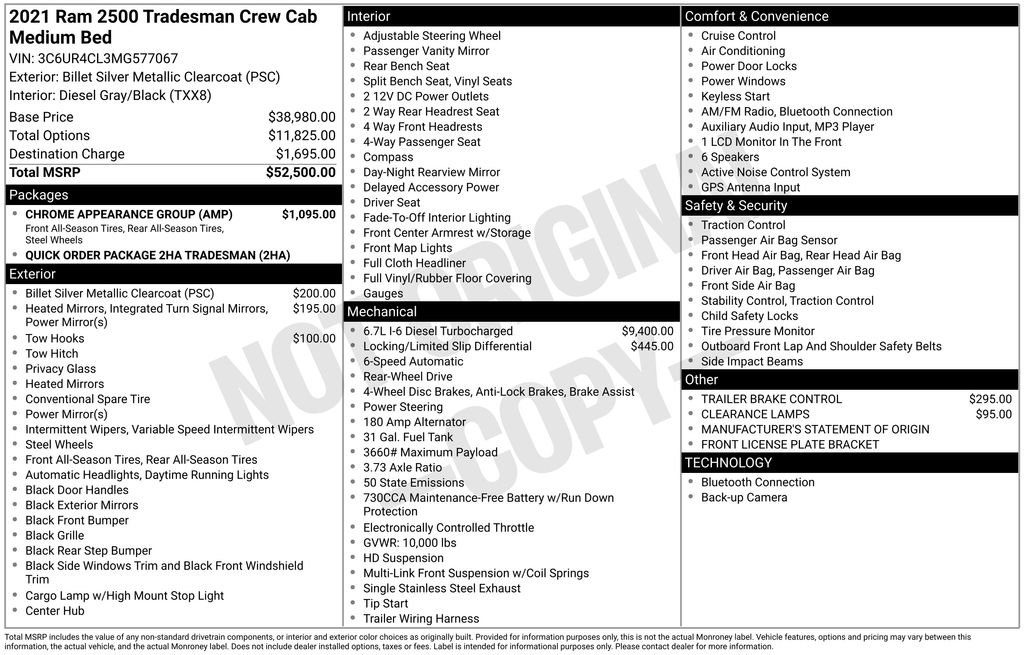 Used 2021 RAM 2500 Tradesman w/ Chrome Appearance Group image 15