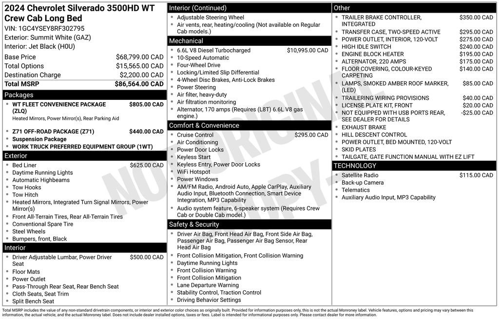 Used 2024 Chevrolet Silverado 3500 W/T w/ WT Fleet Convenience Package AWD/4WD image 33
