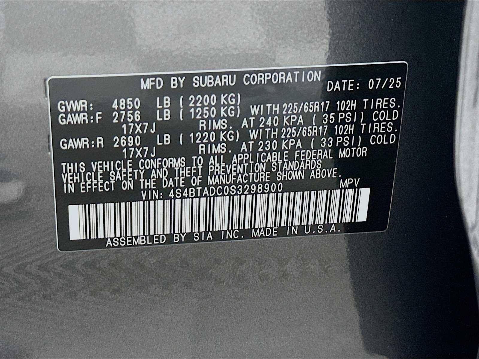 Certified 2025 Subaru Outback Premium image 29