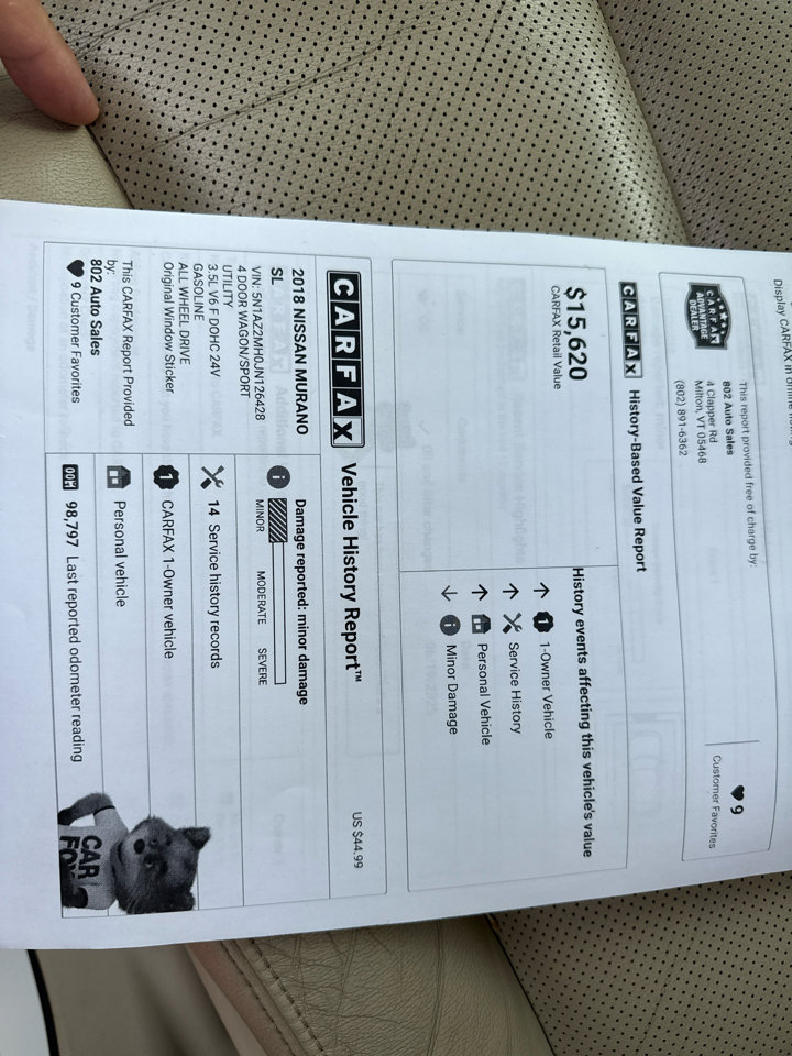 Used 2018 Nissan Murano SL w/ Moonroof Package image 14