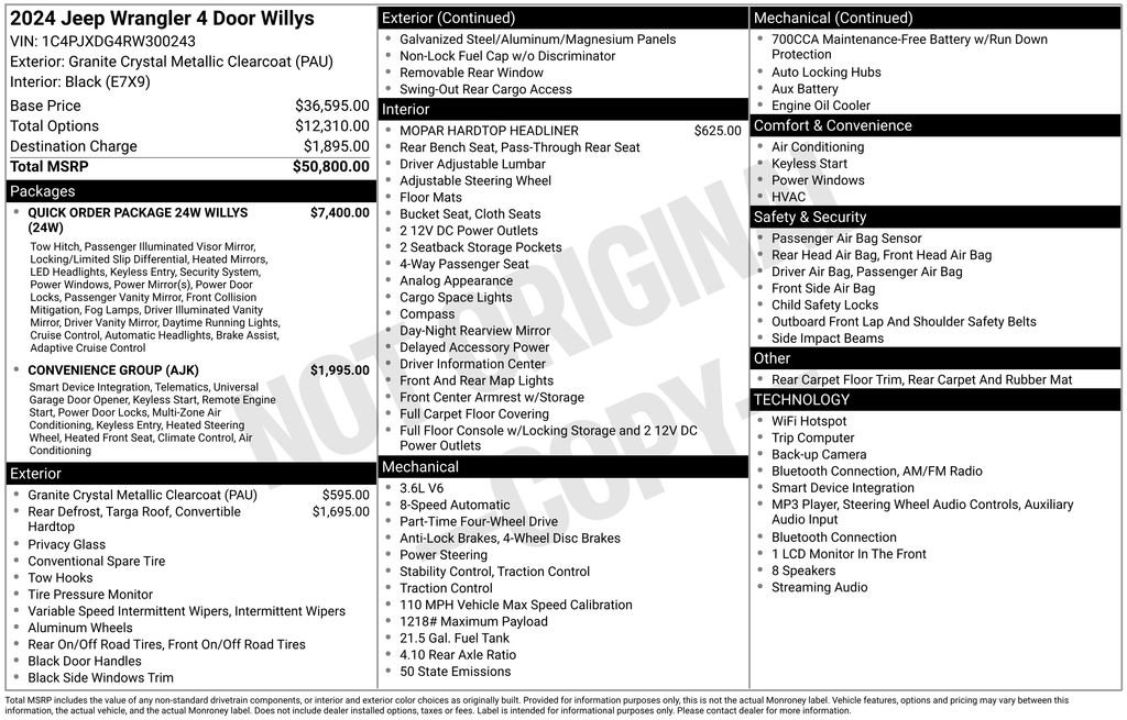 Used 2024 Jeep Wrangler Unlimited Sport AWD/4WD image 44