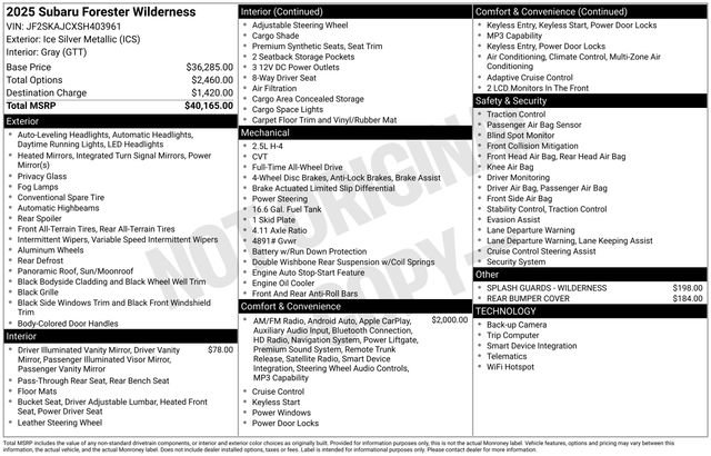Used 2025 Subaru Forester Wilderness AWD/4WD image 30
