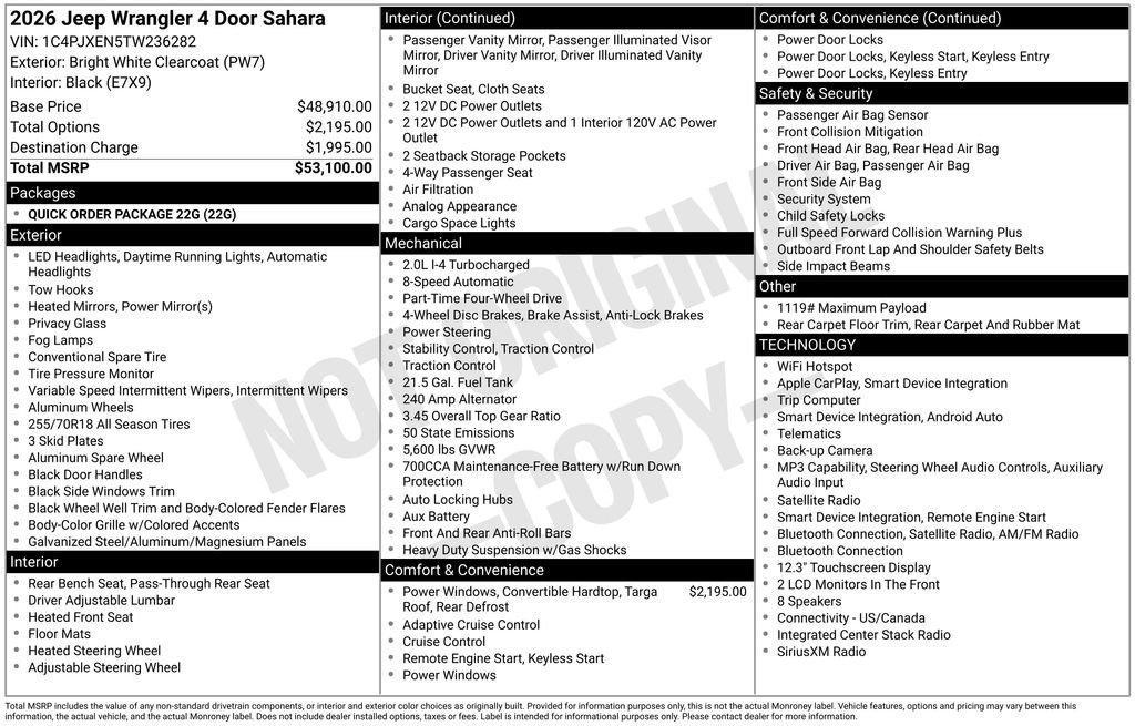 Certified 2026 Jeep Wrangler Unlimited Sahara AWD/4WD image 2