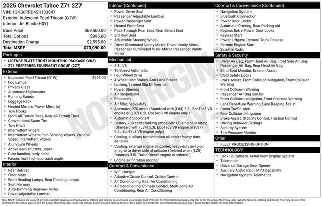 Used 2025 Chevrolet Tahoe Z71 AWD/4WD image 2