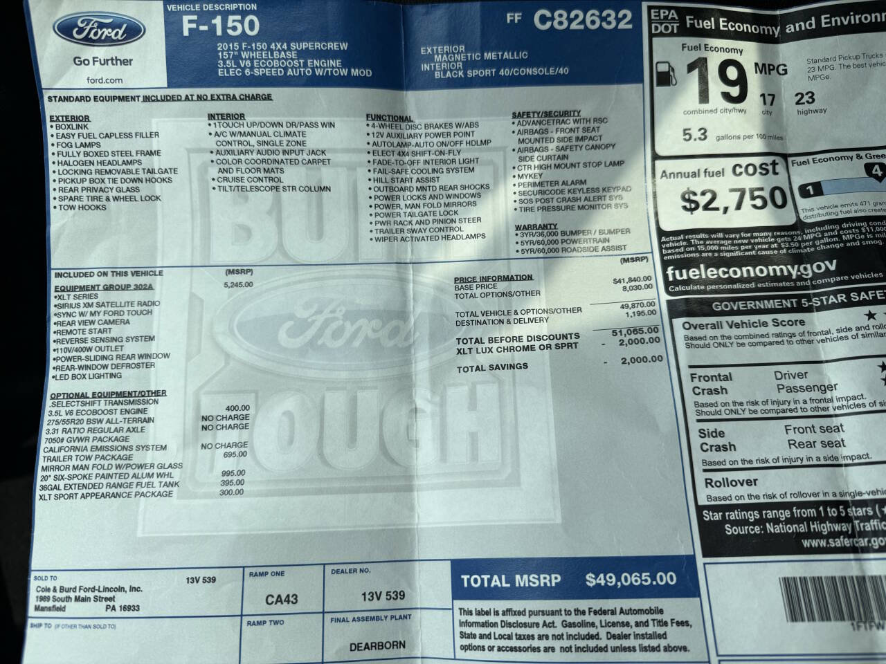 Used 2015 Ford F150 XLT w/ Equipment Group 302A Luxury AWD/4WD image 18
