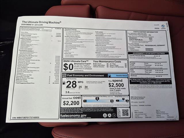 New 2026 BMW X1 xDrive28i w/ M Sport Package AWD/4WD image 17