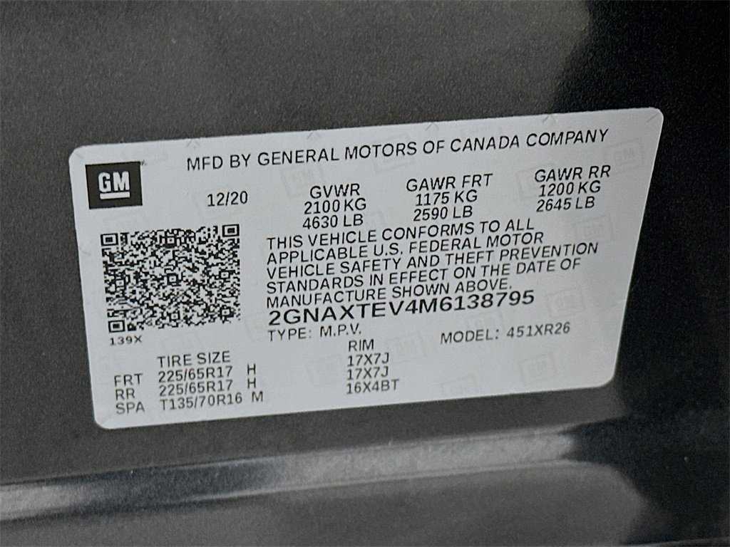 Used 2021 Chevrolet Equinox LT w/ LPO, Cargo Package image 28