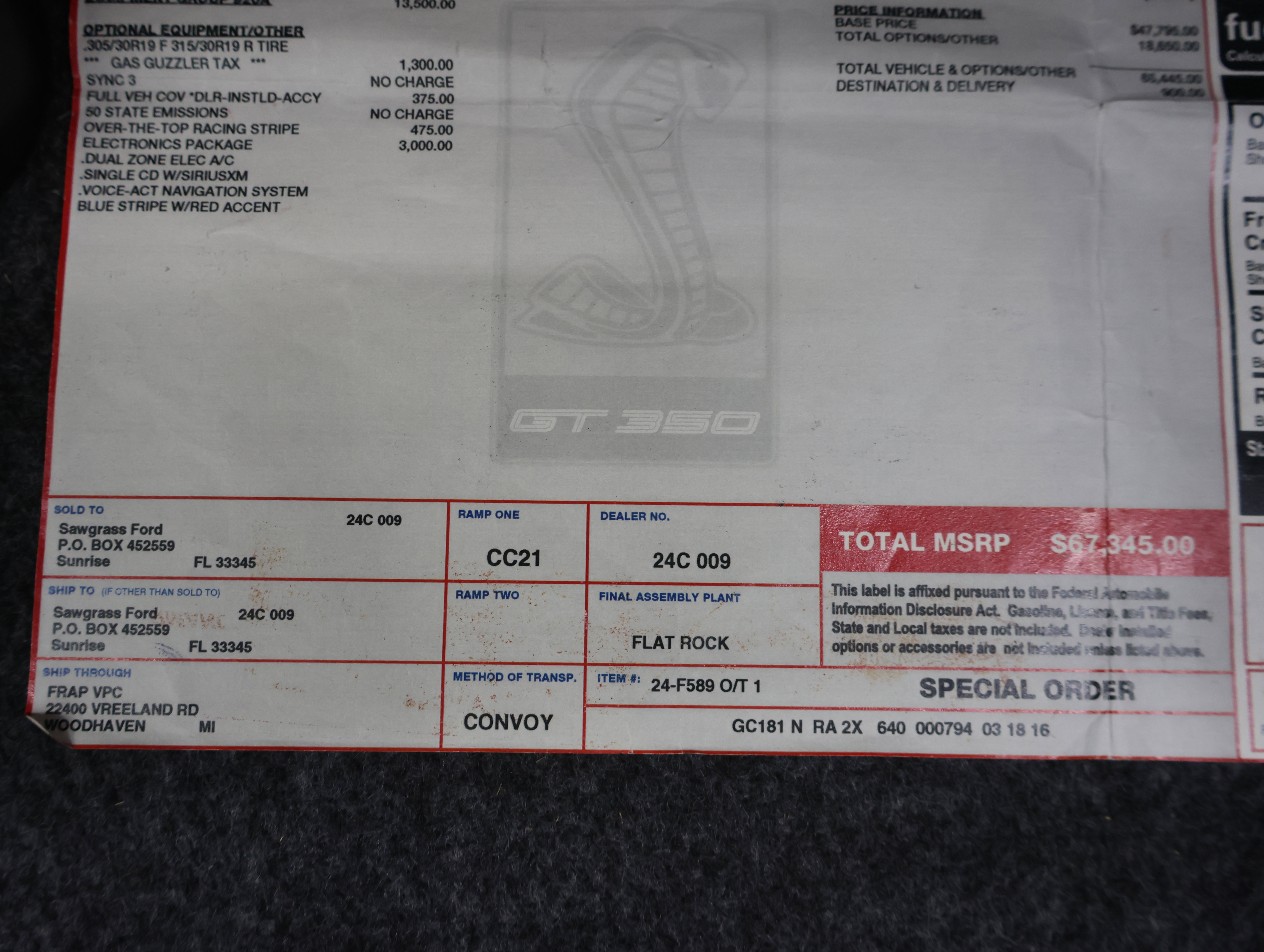 Used 2016 Ford Mustang Shelby GT350R w/ GT350R Equipment Group 920A RWD image 29