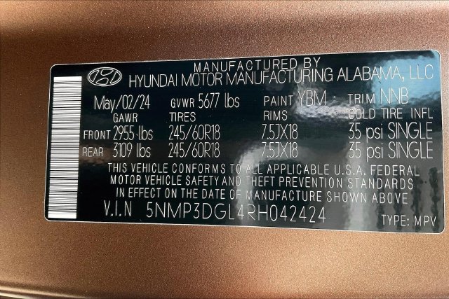 Certified 2024 Hyundai Santa Fe XRT AWD/4WD image 34