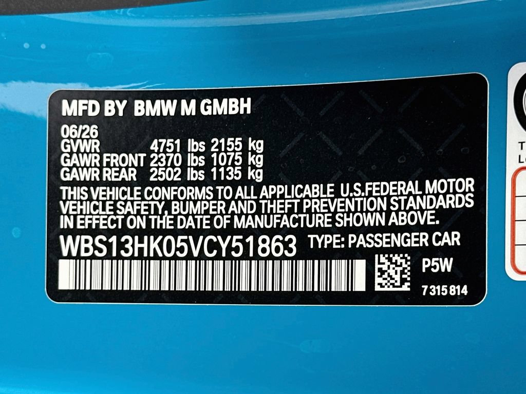 New 2027 BMW M4 Coupe w/ M Carbon Exterior Package RWD image 24