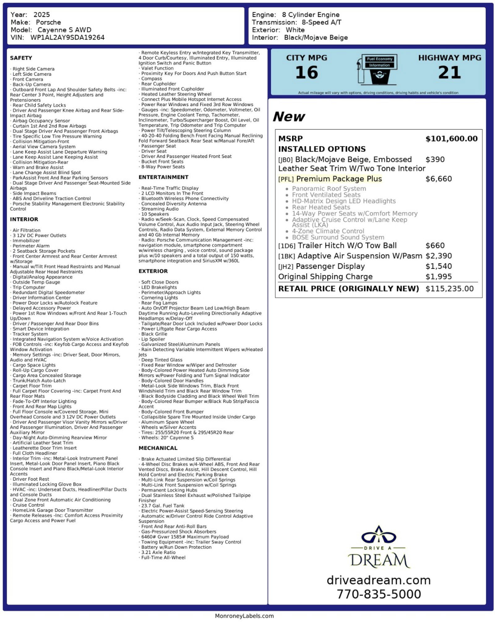 Used 2025 Porsche Cayenne S w/ Premium Package Plus image 65