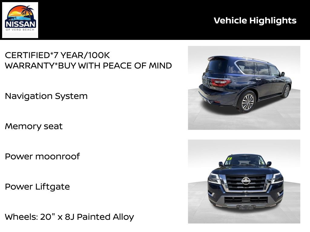 Certified 2022 Nissan Armada SL w/ Captain's Chairs Package image 18