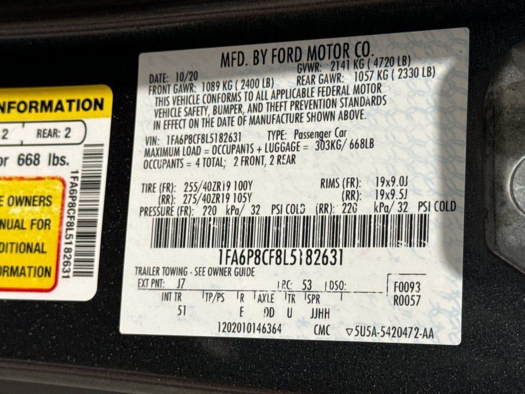 Used 2020 Ford Mustang GT Premium w/ GT Performance Package image 38