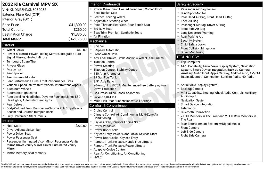 Used 2022 Kia Carnival SX FWD image 6