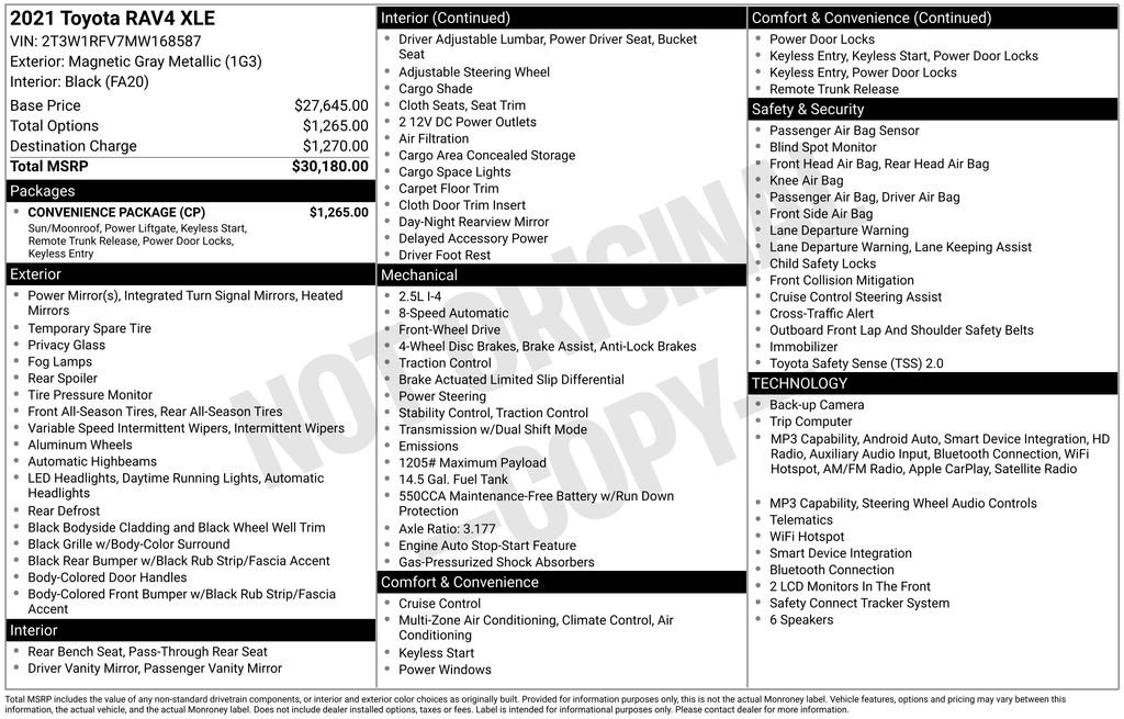 Used 2021 Toyota RAV4 XLE w/ Convenience Package FWD image 4