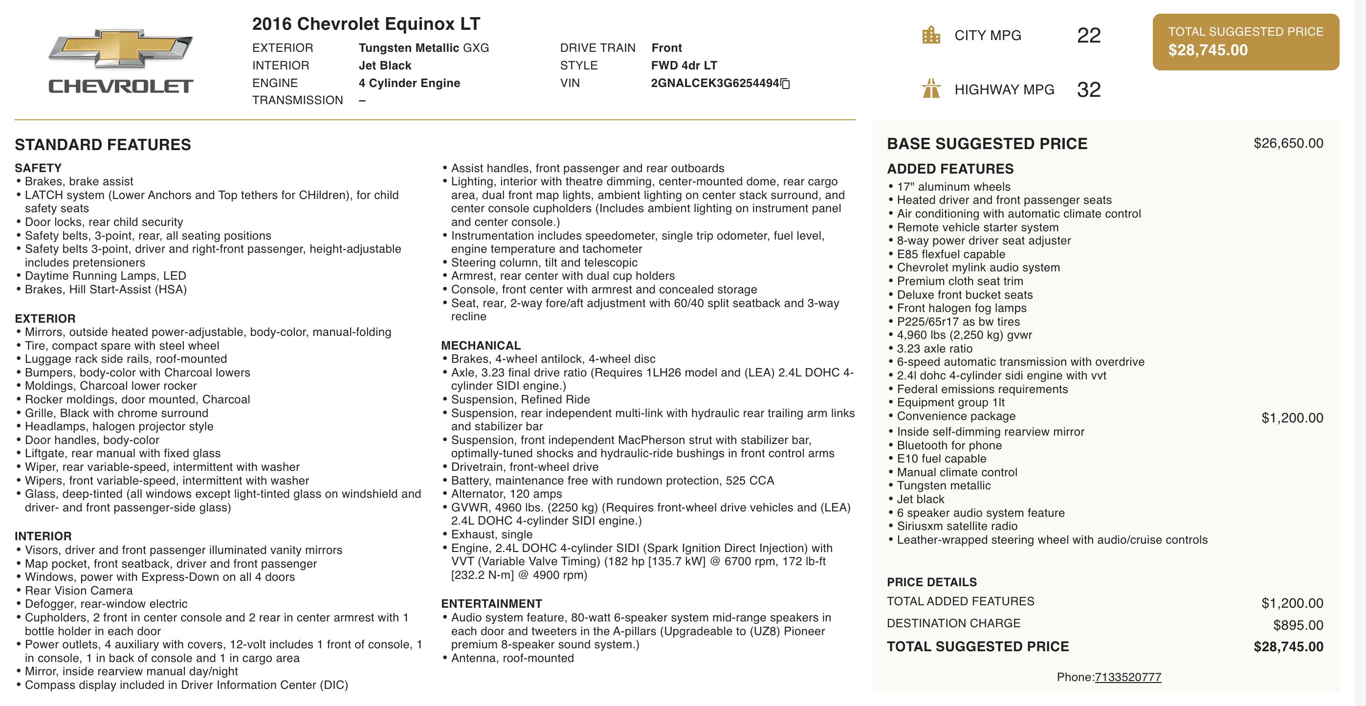 Used 2016 Chevrolet Equinox LT w/ Convenience Package image 5