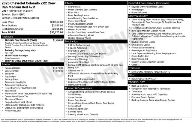 New 2026 Chevrolet Colorado ZR2 w/ Technology Package image 5