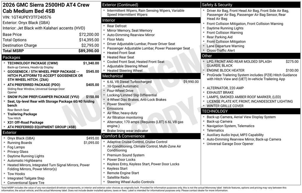 New 2026 GMC Sierra 2500 AT4 w/ Technology Package AWD/4WD image 4