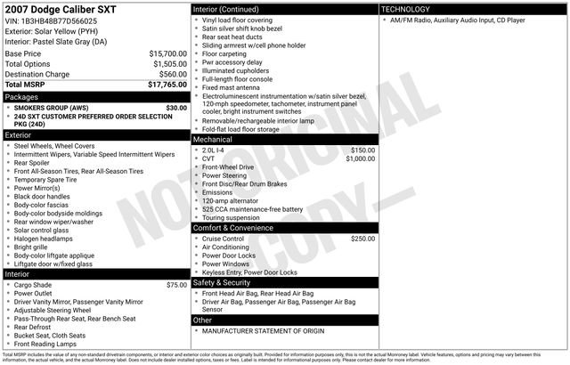 Used 2007 Dodge Caliber SXT FWD image 9