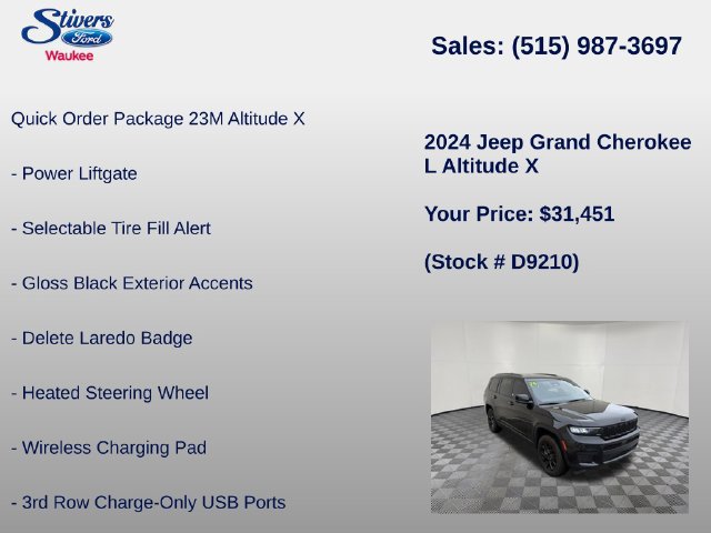 Used 2024 Jeep Grand Cherokee L Altitude AWD/4WD image 16