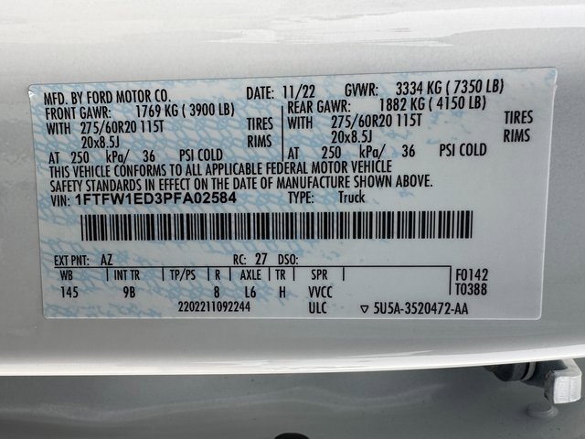 Certified 2023 Ford F150 Platinum w/ Equipment Group 701A High image 32