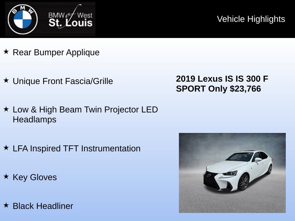 Used 2019 Lexus IS 300 F Sport w/ F Sport Package RWD image 16