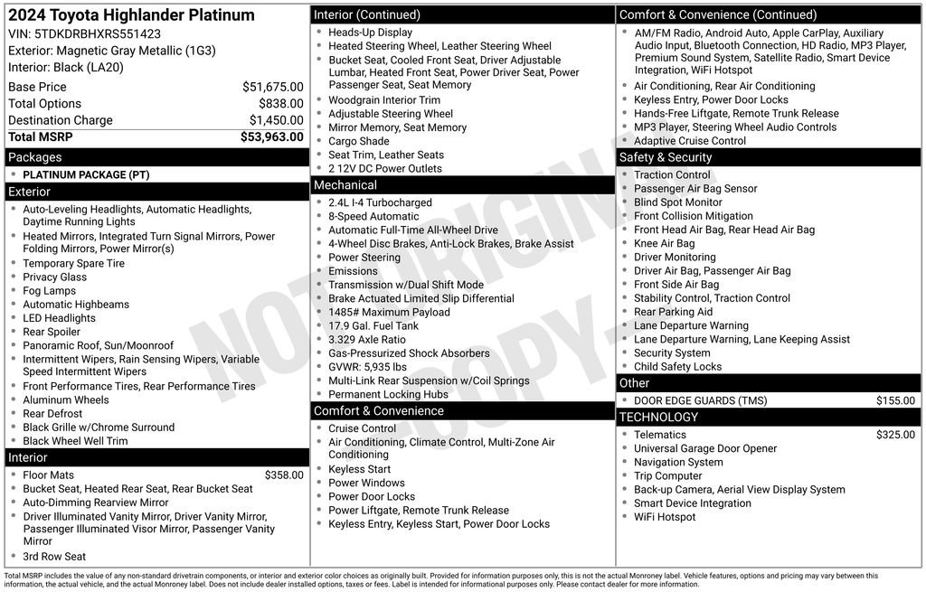 Used 2024 Toyota Highlander Platinum image 6