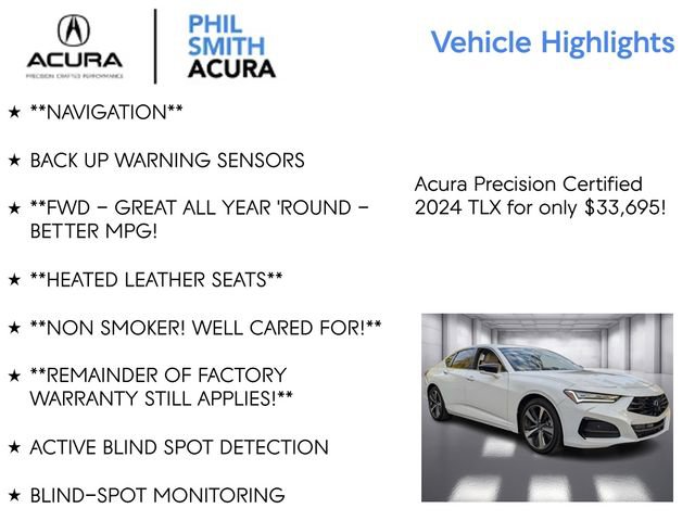 Certified 2024 Acura TLX w/ Technology Package image 5
