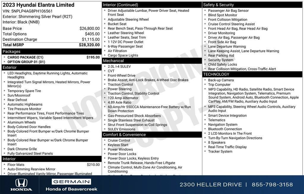 Used 2023 Hyundai Elantra Limited w/ Cargo Package FWD image 27