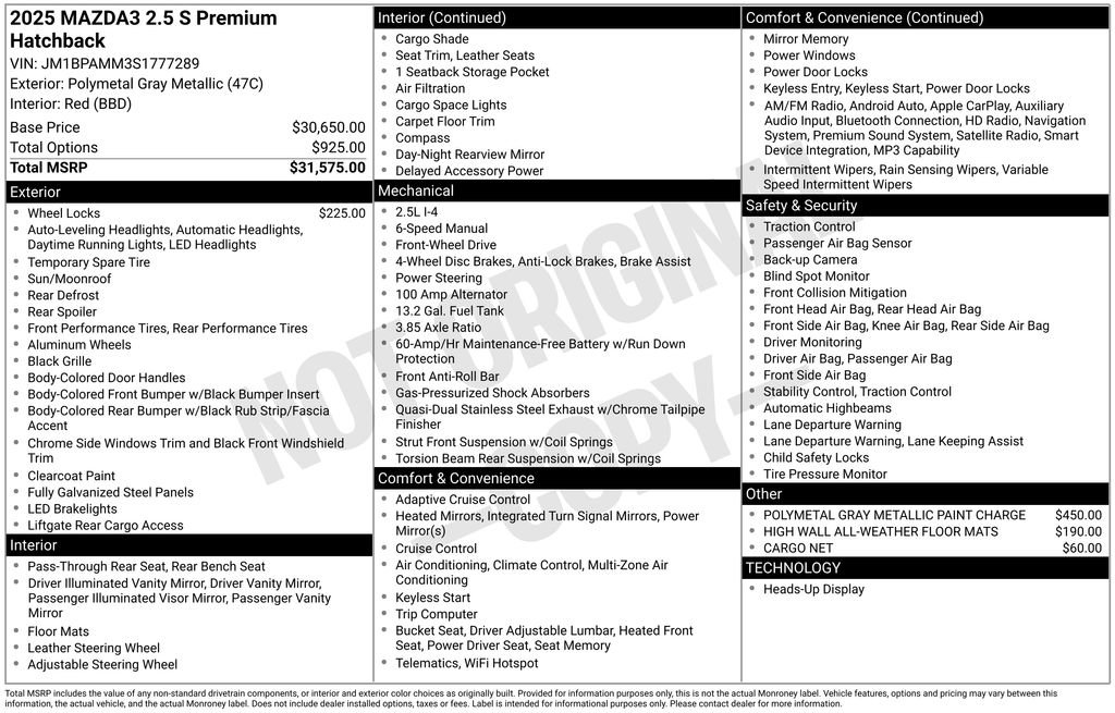 New 2025 MAZDA MAZDA3 2.5 S Hatchback w/ Premium Pkg image 4