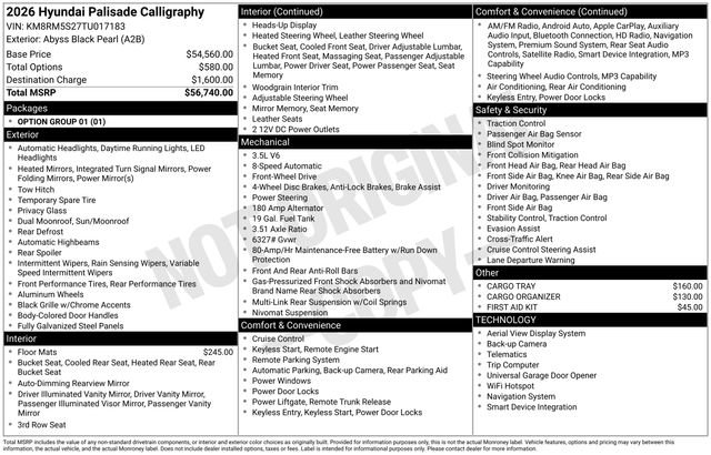 New 2026 Hyundai Palisade Calligraphy image 39