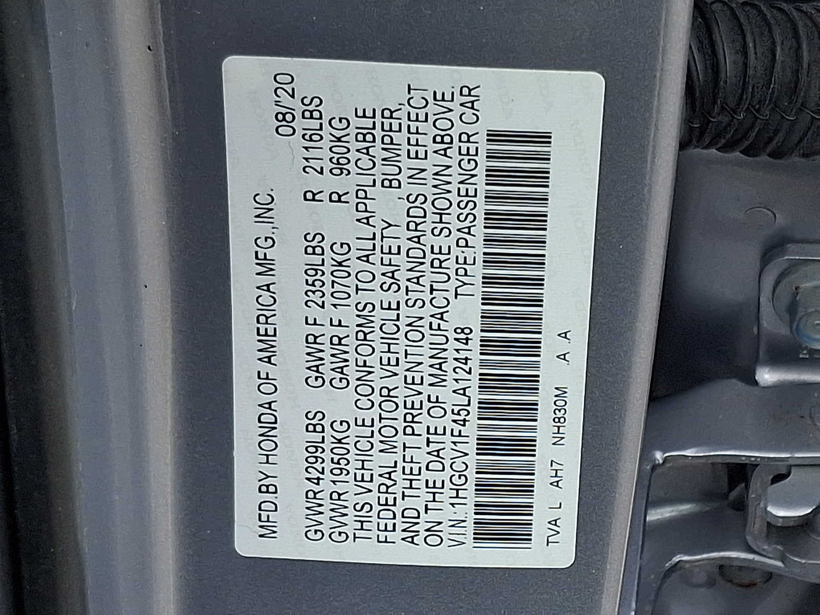 Certified 2020 Honda Accord EX image 27