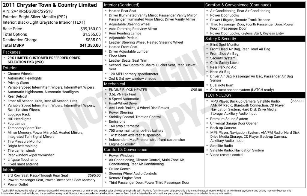 Used 2011 Chrysler Town & Country Limited FWD image 2