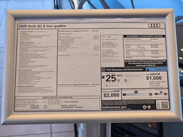 New 2026 Audi Q3 quattro 2.0T AWD/4WD image 18